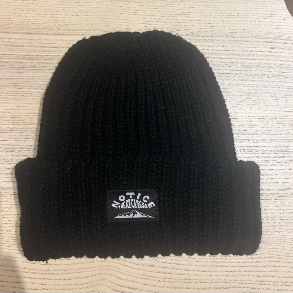 Notice the Reckless Black Beanie